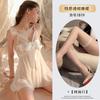 Nueva Lencería Sexy Nocturna con Abertura en la Entrepierna, Ropa de Dormir que No Hay que Quitarse, Conjunto de Camisón de Encaje con Lazo Grande 1819