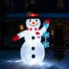 Adorno de Muñeco de Nieve Inflable Navideño de 1.2m con Luz LED Iluminado para Decoraciones de Festival en Patio Exterior y Césped