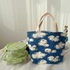 Bolsa Lanche Lona Pequena Fresca Estampada Bolsa Lancheira Bolsa de Mão Estudante Trabalhador de Escritório Grande Capacidade Bolsa Lanche