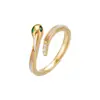 Serie Serpiente Roja de Año Nuevo Anillo Abierto Moda Personalidad Creativa Anillo para Dedo Nuevo Exquisito Animal Anillo Ajustable