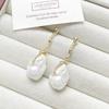 Aretes barrocos irregulares de lava con color chapado en oro de 18k, oro real, soporte para perlas, aretes hechos a mano DIY, accesorios para aretes