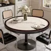 Toalha de Mesa Redonda Estilo Americano, Mesa Redonda Grande de Couro de Luxo Leve e de Alta Qualidade, Protetor de Mesa de Centro Redondo à Prova de Óleo e Impermeável, Protetor de Mesa de Jantar Sem Lavagem
