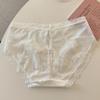 Calcinhas de Algodão com Renda de Gaze Estilo Francês Românticas para Meninas Doce Confortável Cavas Altas para Mulheres