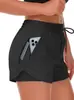 Shorts de ioga de verão para mulheres, corte solto, secagem rápida, anti-transparência, com bolsos, projetado para parecer um conjunto de duas peças