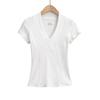 Primavera Verano 2025 Estilo Spice Girl Sexy Cuello en V Profundo Algodón Pulido Engrosado Ropa Interior Adelgazante Hombros Adelgazantes Camiseta Base Superior