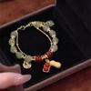 Buena suerte pulsera de cacahuete Hetian Yu para mujer doble capa uso estilo nacional clásico moda elegante todo partido regalo para novia