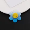 Cara Sonriente de Dibujos Animados Girasol Brillante Acrílico DIY Bolso Hecho a Mano Llavero Colgante Accesorios Piezas Pequeñas