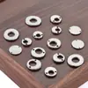 Aço Inoxidável Polido Duplo Furo Redondo Pingente DIY Colar Pulseira Disco Brilhante Etiqueta Acessórios para Joias Pode Ser Gravado