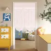 Cortina de Puerta de Forma Irregular Color Crema para Dormitorio, Cortina Divisoria para Uso Doméstico, Cortina de Tela sin Perforaciones para Baño, Media Cortina para Cocina y Estudio