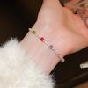 Pulsera Geométrica Abierta de Rejilla de Flores de Circonita Exquisita de Lujo Ligero Retro Joyería Nicho de Alta Gama para Mujeres