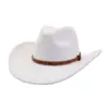 Amazon Aliexpress Otoño e Invierno Cinturones para Hombre y Mujer Corazón de Melocotón Sombrero de Lana de Ala Ancha Sombrero Vaquero Sombrero de Jazz