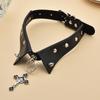 Fábrica directa cuello falso cuello cruzado gótico oscuro punk gargantilla cadena para el cuello metal chica caliente cadena clavícula genial