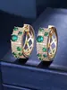 Joyería Transfronteriza, Pendientes Anchos Versátiles de Estilo Europeo y Americano con Circonita Completa, Accesorios Llamativos para Mujer para Uso Diario y para Ir al Trabajo