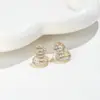 Brincos Personalizados de Cabaça de Luxo Acessível com Zircônia Completa Brincos de Moda Retrô Elegantes Brincos com Pino de Prata 925 Luxo Acessível e de Alta Qualidade