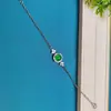 Nova Pulseira de Chalcedony Verde Gelo com Superfície de Ovo Banhada a Prata Incrustada com Ágata Jade Exquisita Ajustável Pulseira de Luxo Leve