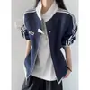 Chamarra Sudadera Rayada Estilo Americano para Hombre, Marca de Moda High Street Otoño, Estilo Hong Kong, Estilo Harajuku Japonés, Versión Coreana, Chaqueta Holgada de Moda