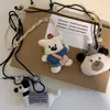 Ins Lindo Dibujo Animado Cachorro Oso Collar Largo de Halter Accesorios de Decoración para Exteriores con Clip para Mujer