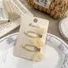 Presilha de Cabelo Quadrada Nova com Diamantes, Pérolas e Laço Estilo Coreano, Doce e Fresca, Suave com o Cabelo, Presilha Infantil, Acessório para Franja