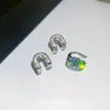 Pendientes Ovalados Huecos Super Brillantes de Circonita Estilo Coreano Sentido de Diseño de Nicho Ear Cuff para Orejas sin Perforar Personalidad Versátil Cierres de Pendiente