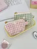 57294 Cartera de Monedas a Cuadros Fresca Bolsa Mini para Lipstick de Mano Cosméticos Bolsa de Cosméticos Bolsa Organizadora de Monedas y Audífonos