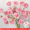 Rosas de Creme Simuladas de 3 Cabeças, Decoração de Fundo para Casamento, Arranjo de Flores para Guia de Estrada, Flores de Seda Estilo Europeu para Casamento, Flores Artificiais