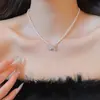 Collar Ajustable de Perlas de Alto Gama Estilo Francés, Sencillo y Elegante, Cadena Versátil para Clavícula, Joyería de Nicho de Lujo Ligero para Mujeres
