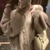 2026 Cárdigan de Punto Suave y Delicado para Mujer, Estilo Holgado y Relajado, Abrigo Suéter de Hombro Caído, Prendas de Abrigo con Cuello en V tipo Chal para Mujer
