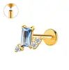 Zeming Original Douyin Más Vendidos F136 Aleación de Titanio y Circonio Aretes de Tachuela Diseño de Nicho Perforación de Lóbulo de la Oreja Tachuelas para Cartílago de la Oreja Estilo Europeo Americano