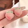 Festa de Menina Doce Flores de Uva Pêssegos Contas de Semente Brincos Femininos Estilo Doce Fofo Joias de Orelha de Verão Dopamina