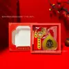 Nuevo Colgante de Hoja de Bodhi de Buda Zodiacal Oro Puro 999 12 Signos del Zodiaco Pegatinas para Teléfono Móvil Set de Caja de Regalo Venta al por Mayor