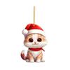 Decoração de Natal nova da Amazon transfronteiriça Série Gato de Natal pingente plano acrílico para carro de árvore de Natal