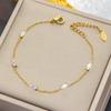 Pulsera de Trébol de Cuatro Hojas de 7 mm Concha Natural a Doble Cara Pequeño Lujo Ligero Moda Simple Cinco Flores Joyería para Mujer Accesorios