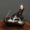 Quemador de incienso de reflujo transfronterizo alta montaña y agua que fluye quemador de áloe y sándalo ceremonia del té Zen decoración creativa para el hogar interior estufa de cerámica