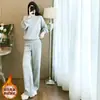 Conjunto Deportivo de Dos Piezas para Mujer, Estilo Coreano, Novedad Primavera y Otoño, Multicolor, Sudadera con Capucha de Manga Larga, Pantalones Anchos Sueltos, Ropa Casual