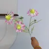 Flor artificial com 3 cabeças, textura aveludada, crisântemo de ráfia realista, flor artificial de alta qualidade, decoração de casa realista, comércio exterior transfronteiriço