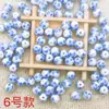 Cuentas de cerámica de porcelana azul y blanca pintadas a mano cuerda roja collar tejido a mano pulsera accesorios DIY cuentas sueltas accesorios de joyería