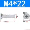 Tornillos de Cabeza Avellanada de Cruz Acero al Carbono Galvanizado Tornillos de Cabeza Plana M3M4M5M6 Fijaciones Multiespecificación Venta al por mayor en stock