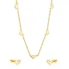 Joyería Transfronteriza Europea y Americana Colgante de Corazón de Concha Blanca Estilo Francés Pendientes de Acero Inoxidable de Moda Conjunto de Joyería para Mujer