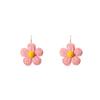 Pendientes de estilo coreano de moda hechos a mano con rafia tejida, flores exageradas, ganchos para la oreja, personalidad, color dulce a juego, corona de nicho