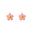 Pendientes de estilo coreano de moda hechos a mano con rafia tejida, flores exageradas, ganchos para la oreja, personalidad, color dulce a juego, corona de nicho