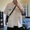 Camisa de manga curta masculina verão nicho design sense plus size roupa de trabalho camisa casaco ins tendência estilo japonês Hong Kong alto senso