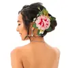 Peine para el cabello con flor de peonía de venta caliente transfronteriza de Hawái, Accesorios para el cabello estilo vacaciones en la playa junto al mar, Peine tridimensional de flor simulada para mujer