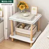 Alternativa a la mesa de noche: Mesa de noche moderna simple, Estante de almacenamiento pequeño, Mesa pequeña de pie, Madera maciza, Color de madera natural simple