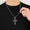Colar Cruz Retro Europeu e Americano Masculino e Feminino Hip-Hop Joker Pingente de Liga Simples Longo Acessórios de Suor Tendência Atacado