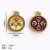 Esmalte Azul Antiguo Dios de la Riqueza de Cinco Vías de la Suerte Arena Dorada Accesorios DIY Ojo de Buda Perla de la Fortuna Colgante de Gota de Aceite Pulsera Collar para Mujeres
