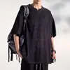 2026 Verão Nova Camiseta Casual Tendência Marca Confortável Tamanho Grande Manga Curta para Homens T2098 Branco Preto Cáqui Algodão