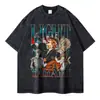 Camiseta Anime Death Note Vintage Lavada Camiseta Yagami Light