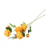 Flores Artificiales Estilo Europeo Simulación 3 Cabezas Ranúnculo Decoración Hogar Boda Flores de Seda Rosa Occidental Adorno Flor Peonía Simulación