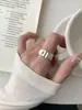 Anel Irregular Estilo Coreano em Prata de Lei S925, Luxo Leve Estilo Ins, Moda de Alto Padrão, Design de Textura Sofisticado, Anel Exquisito