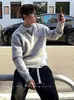 Fábrica "ajuste limpio estilo old money" suéter polo con solapa para hombre tejido casual holgado otoño e invierno